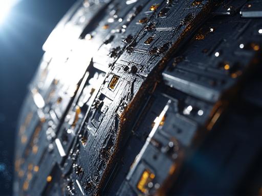 Detailaufnahme eines Satelliten mit hitzebeständigen Verbundstoffplatten