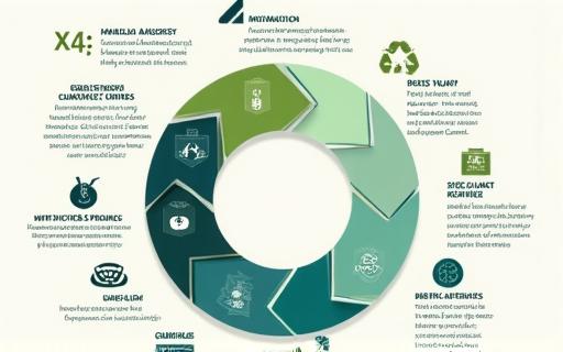 Infografik, die den Kreislauf eines Materials darstellt